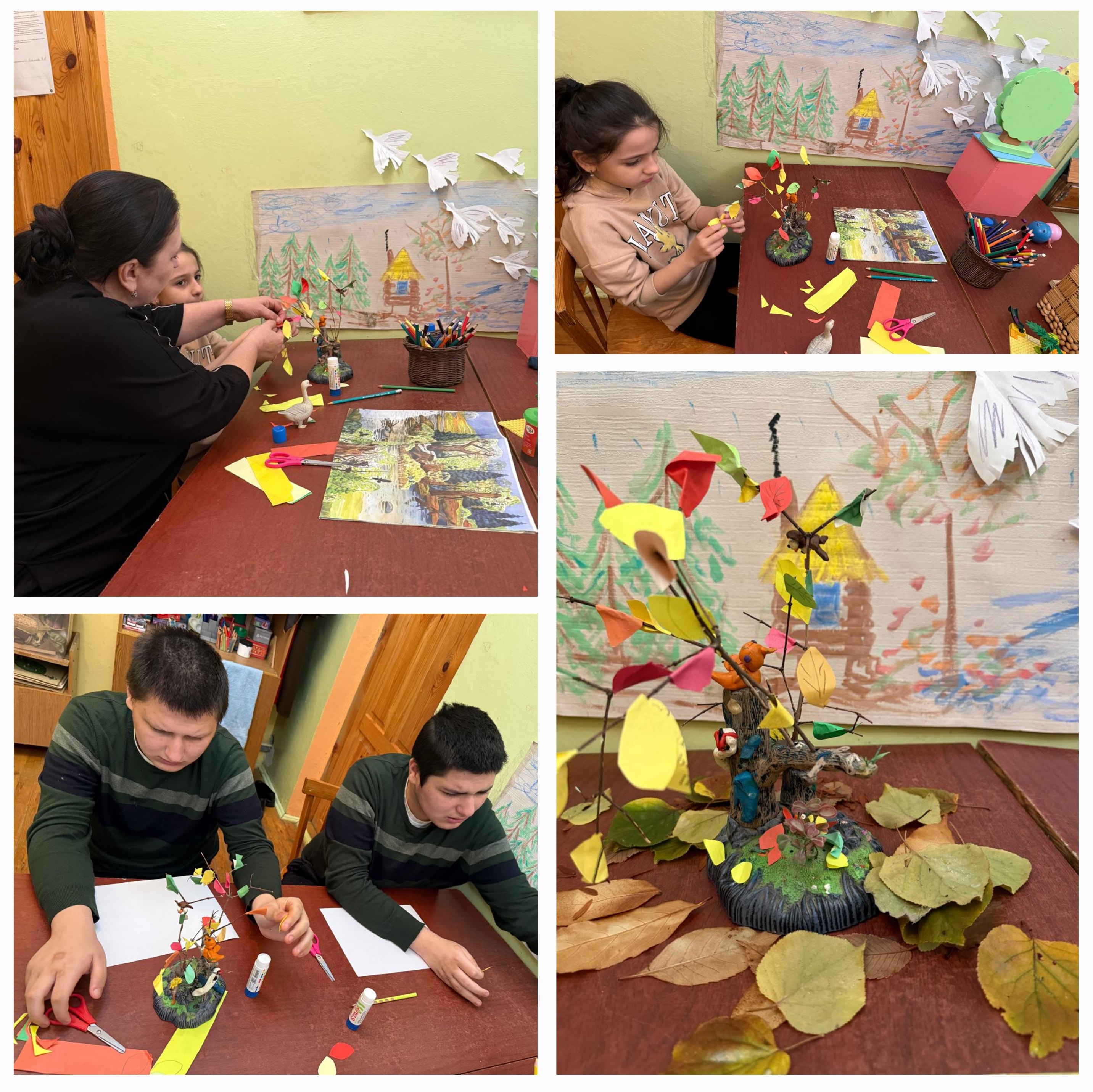 Специалист по работе с семьей провела познавательно-развивающее занятие для особенных детей,  «Осеннее дерево».